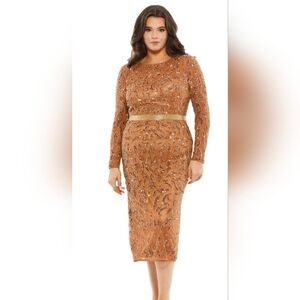 NWT Mac Duggal Jewel Neck  Sequin Cocktail/Formal/Party Dress Style5518 Sz 20W